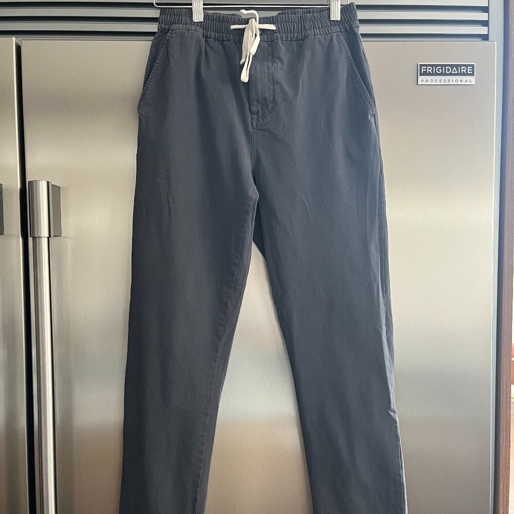 J. Crew Mens Small Drawstring Dock Pants: Pewter Blue
